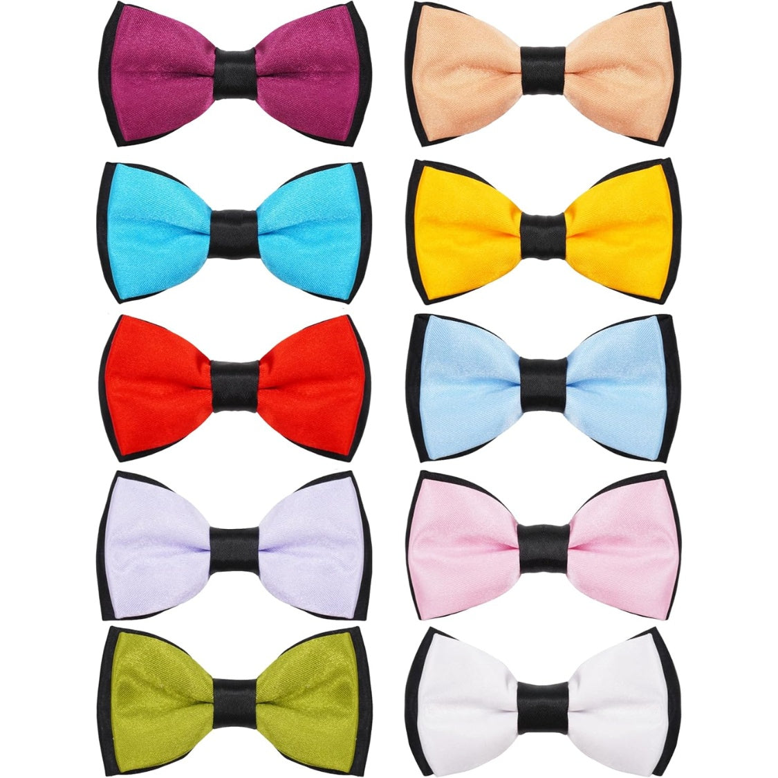 Dog Bow Ties 10-Pack – Slide-On Collar Bowties in Mixed Colors for Medium &amp; Large Dogs