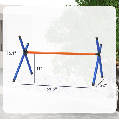 Dog Agility Hurdle Set – 4 Jumps with 3 Adjustable Heights and Carry Bag, Orange – view 3