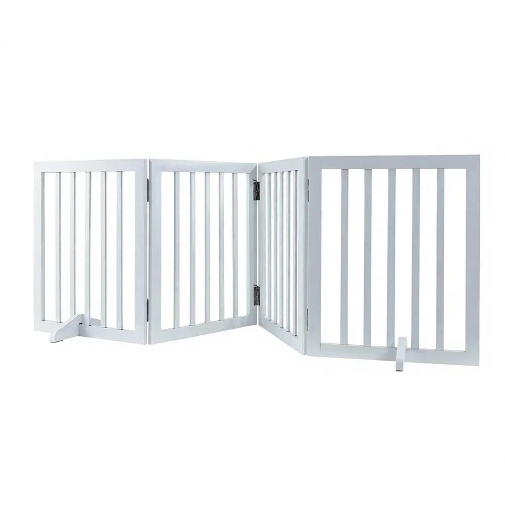 Modern Foldable Pet Gate – 80.3 in Wide, Freestanding, Solid Wood Frame – view 2