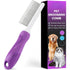 2-in-1 Pet Detangling Comb – Long & Short Stainless Steel Teeth for Mats and Knots, Non-Slip Handle