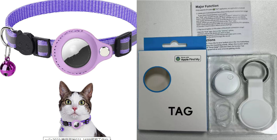 Reflective Nylon Collar with Waterproof Tracker Holder – For Round Bluetooth Trackers, Cats &amp; Dogs – view 16