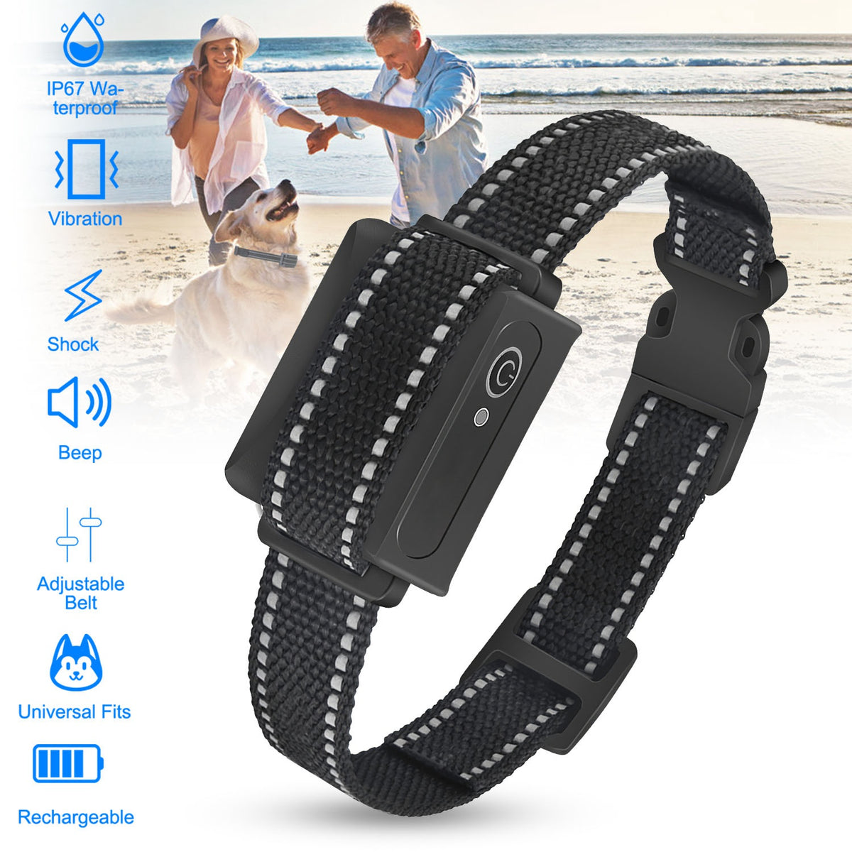 3280 ft Remote Dog Training Collar – Beep, Vibration &amp; Static (1–100), IP67, Set or Receiver Only – view 2