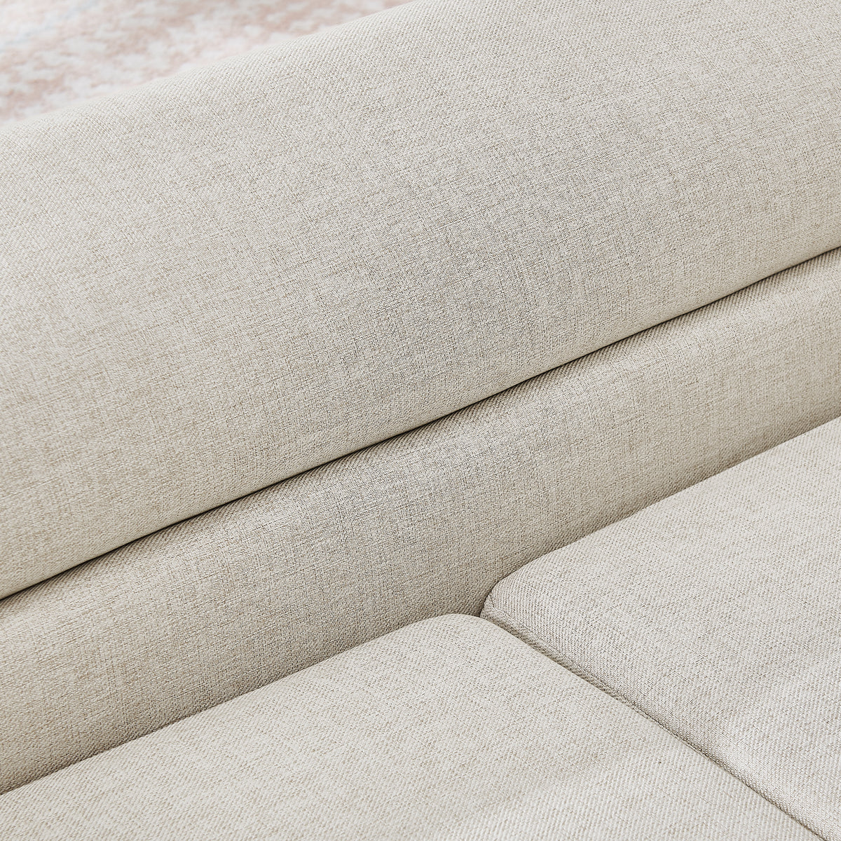 Oversized Linen Dog Sofa – Raised Pet Couch with Curved Armrests for Large Dogs, Beige – view 7