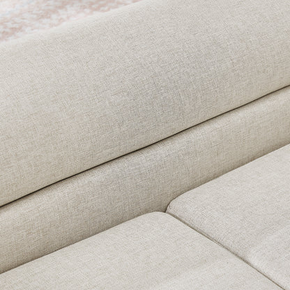 Oversized Linen Dog Sofa – Raised Pet Couch with Curved Armrests for Large Dogs, Beige – view 7