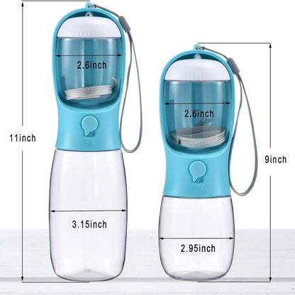 Dog Water Bottle with Food Container – Leak-Proof Travel Bowl with Carbon Filter, Blue – view 2