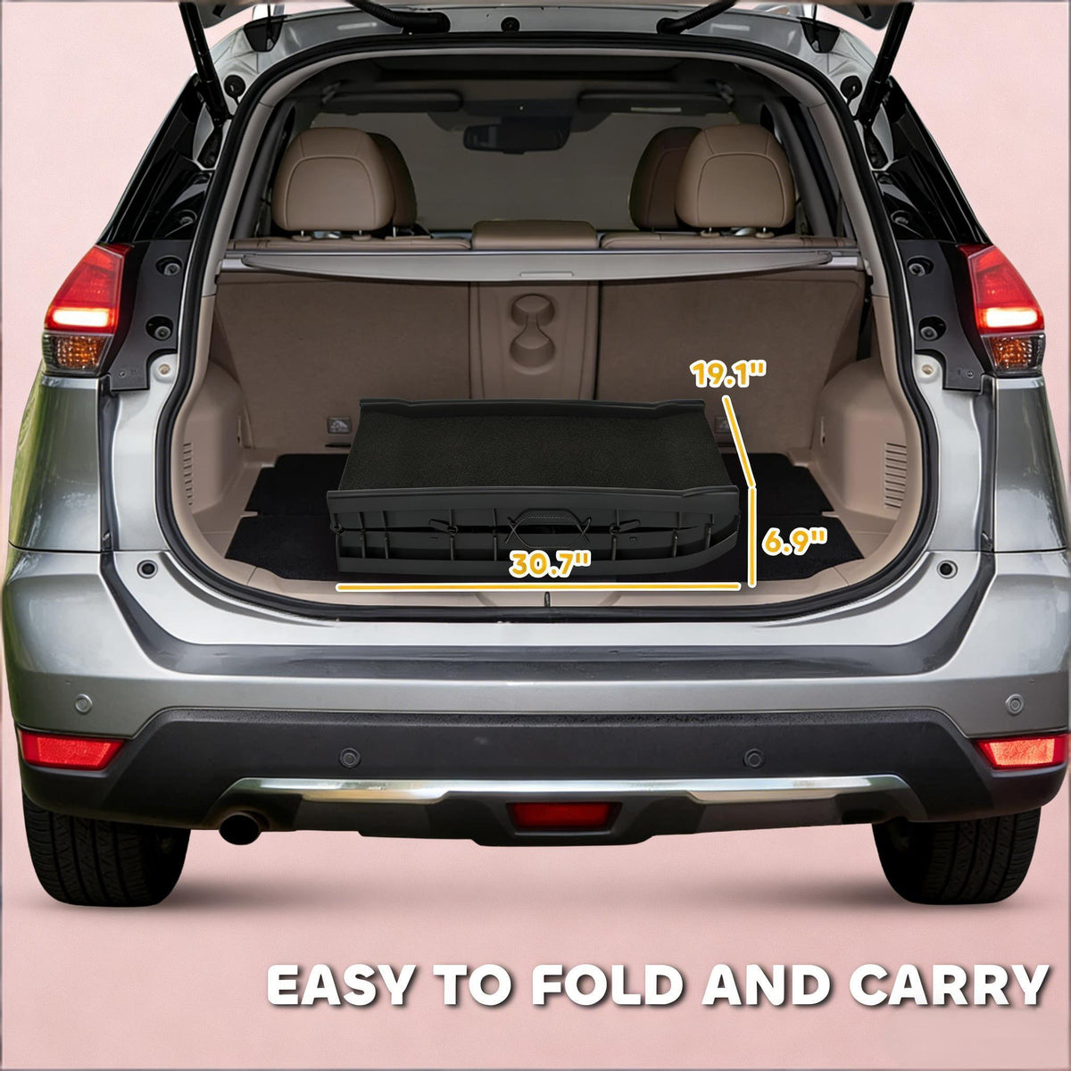 Foldable Dog Car Ramp – 61-Inch Gentle Slope, High-Traction Surface, Side Rails, Black – view 4