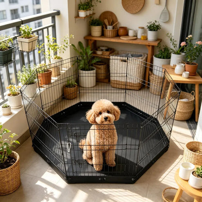 8-Panel Octagon Dog Playpen with Floor Mat – 30 in High, Chew-Resistant – view 7