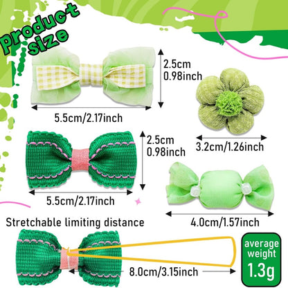 Dog Hair Bows with Rubber Bands 20-Pack – Handmade Rhinestone &amp; Pearl Puppy Bows for Small &amp; Medium Dogs – view 5
