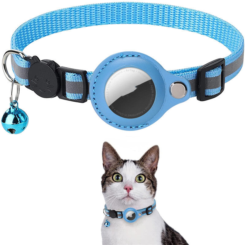 Reflective Nylon Collar with Waterproof Tracker Holder – For Round Bluetooth Trackers, Cats &amp; Dogs – view 2