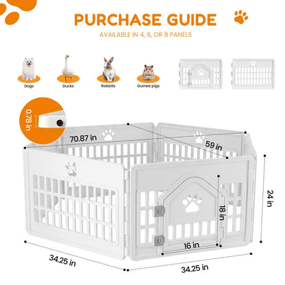 Modular Plastic Pet Playpen – 4, 6 or 8 Panels with Lockable Door &amp; Anti-Slip Mat – view 8