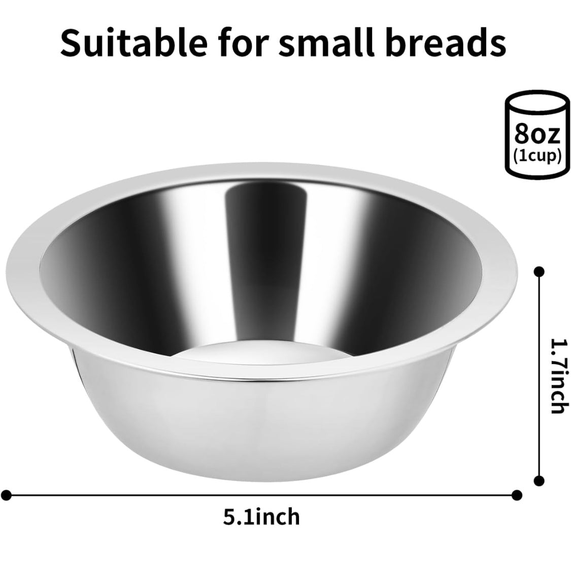 Hanging Stainless Steel Crate Bowls for Small Dogs and Cats – Set of 2, 8 oz Each – view 4