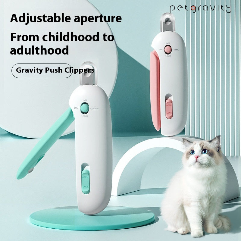 Push-Style Cat Nail Clippers – Compact Press-Down Trimmer, 4.6 in Long, Blue or Pink – view 7