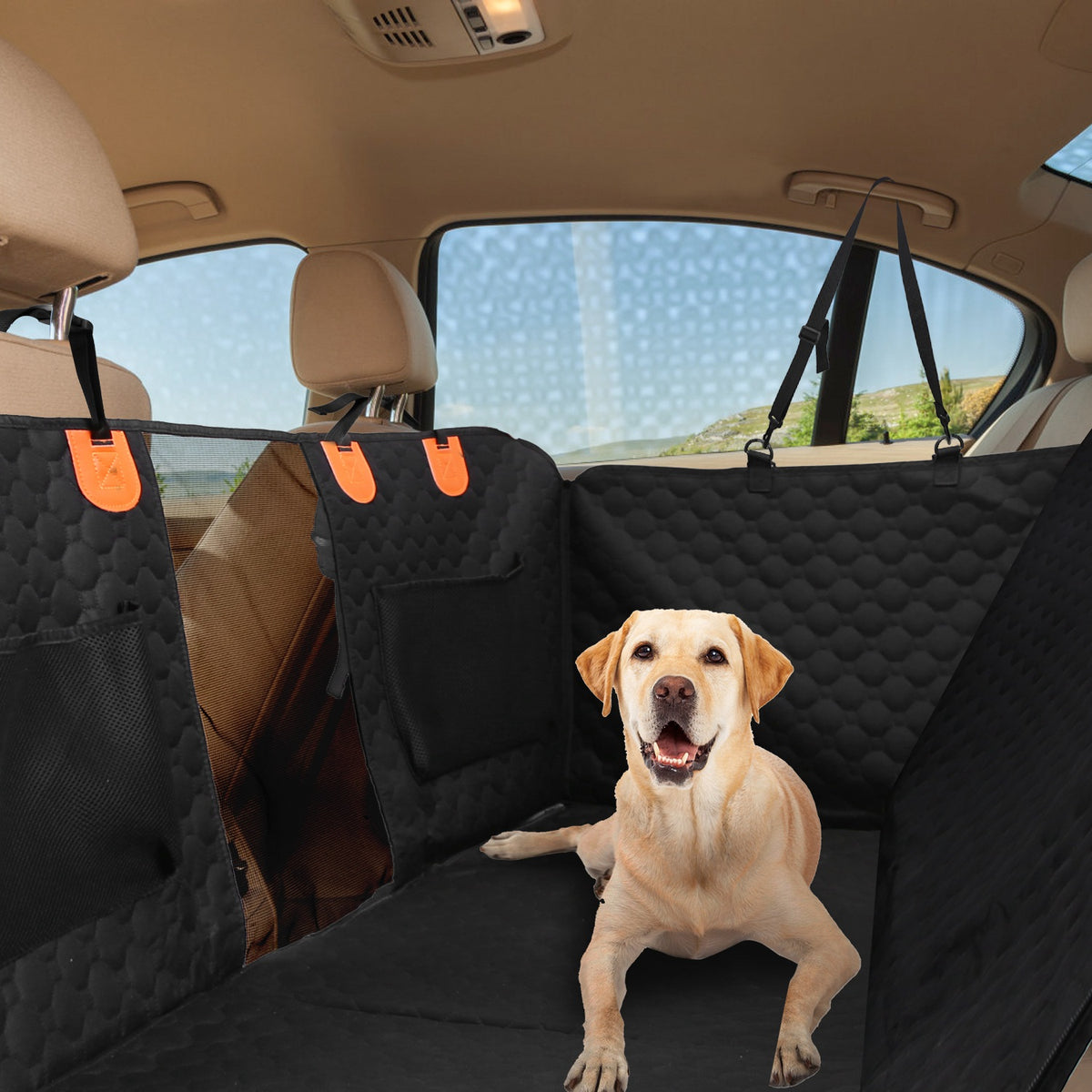 Dog Back Seat Cover with Hard Bottom &amp; Mesh Window – Waterproof Seat Extender for Cars &amp; SUVs – view 2