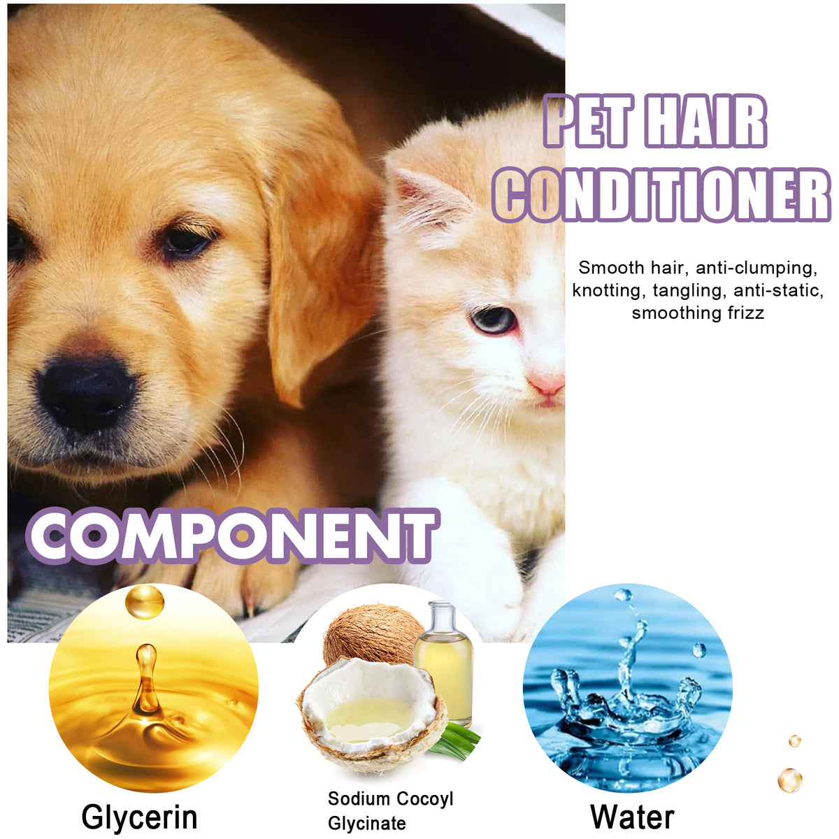 Pet Coat Conditioner for Dogs &amp; Cats – 50 ml Detangling Rinse-Out Conditioner, Scented – view 5