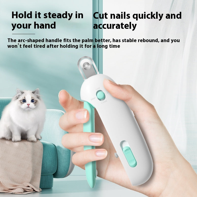 Push-Style Cat Nail Clippers – Compact Press-Down Trimmer, 4.6 in Long, Blue or Pink – view 3