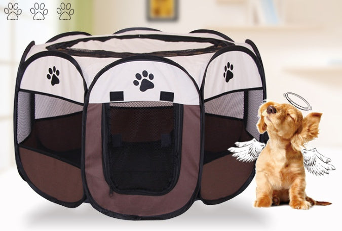 Foldable Pet Playpen – Portable Octagonal Dog &amp; Cat Kennel – view 2