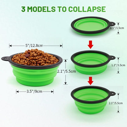 Collapsible Pet Travel Bowls 2-Pack – 12 oz Foldable Dishes with 2 Carabiners – view 3