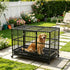48 in Heavy-Duty Dog Crate with Locking Wheels – Double Door, Removable Tray, Gray – view 8