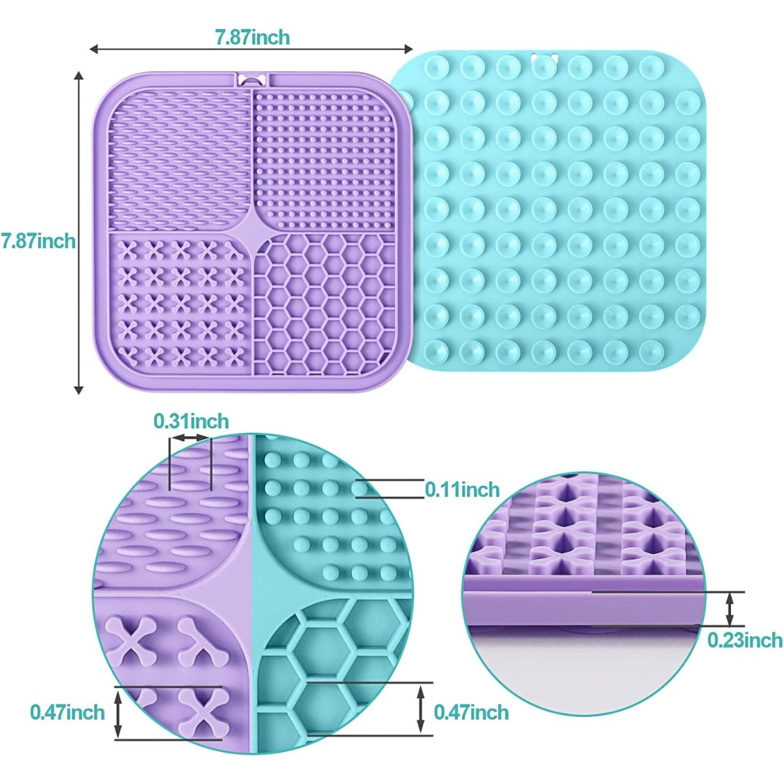 Silicone Lick Mats for Dogs and Cats 2-Pack with Suction Cups and Textured Surfaces – view 6