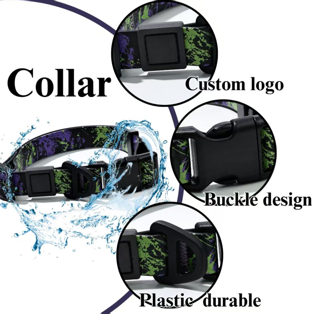 Camo Embossed Dog Leash &amp; Collar Set – Waterproof PVC, Soft Neoprene Handle, 15, 20 &amp; 25 mm, 4 Colors – view 5