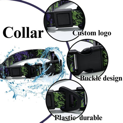 Camo Embossed Dog Leash &amp; Collar Set – Waterproof PVC, Soft Neoprene Handle, 15, 20 &amp; 25 mm, 4 Colors – view 5