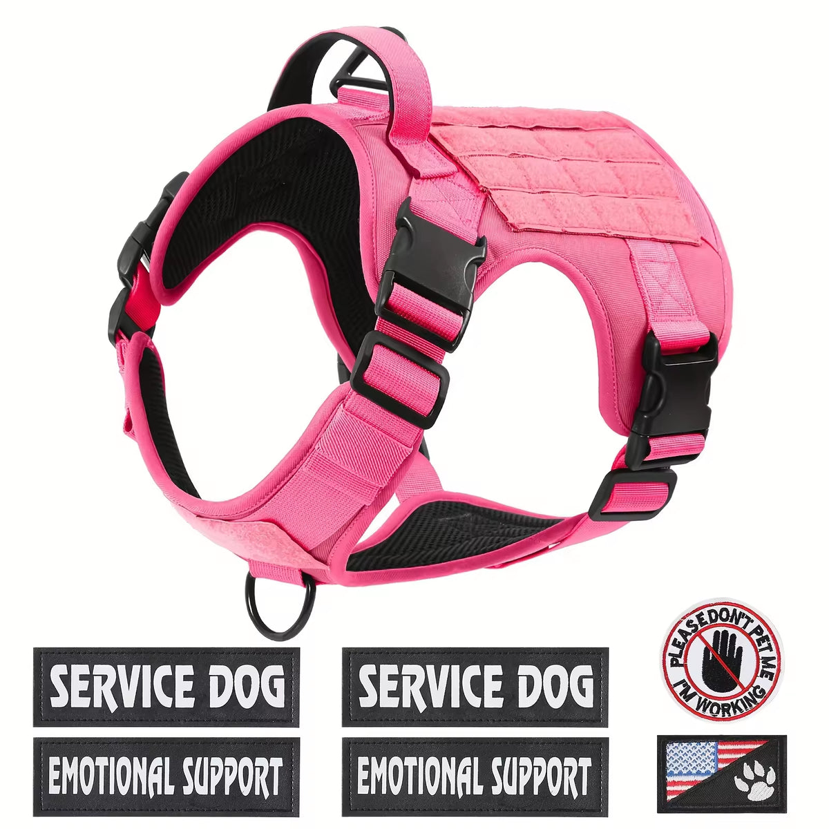 Tactical Dog Harness Vest – Adjustable, Reflective, Metal Buckle, for Hiking &amp; Training, S–XL – view 9