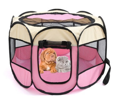 Foldable Pet Playpen – Portable Octagonal Dog &amp; Cat Kennel – view 12