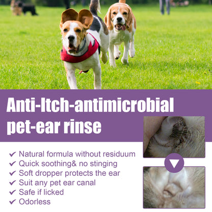 Alcohol-Free Pet Ear Rinse for Dogs and Cats – 4 fl oz (118 ml) with Cotton Swabs – view 3