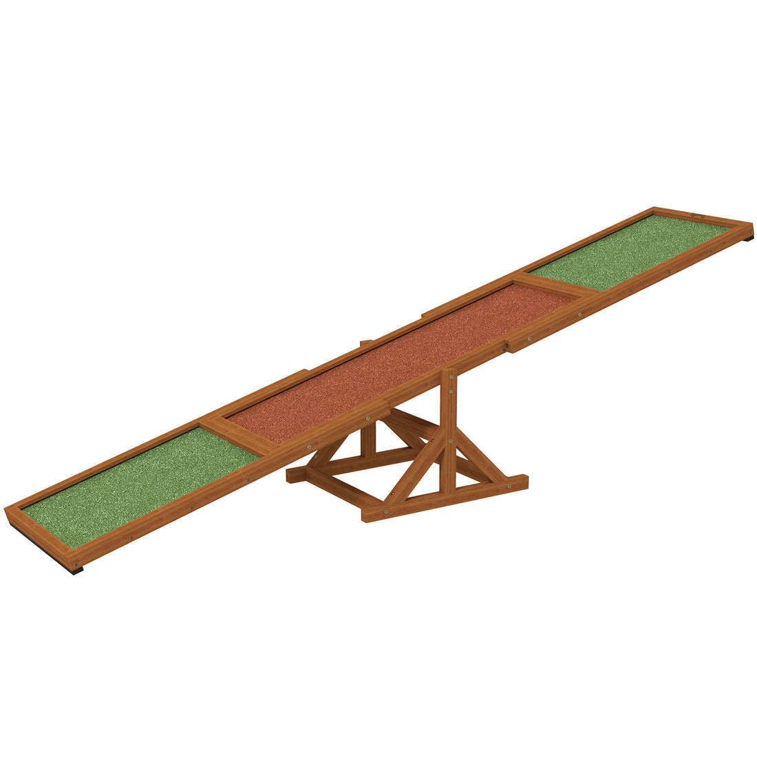 Wooden Dog Agility Seesaw – Fir Wood Teeter Board with Anti-Slip Surface, Orange