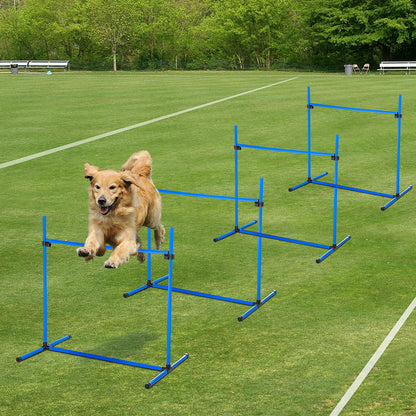 4-Piece Dog Agility Starter Kit – Adjustable Height Jump Bars with Carry Bag, Blue – view 2