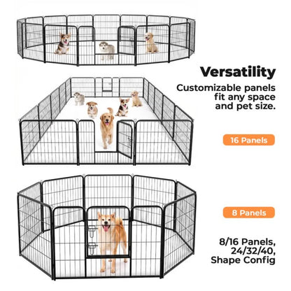 Metal Dog Exercise Pen with Door – Indoor &amp; Outdoor Playpen for Puppies, Medium &amp; Large Dogs – view 3