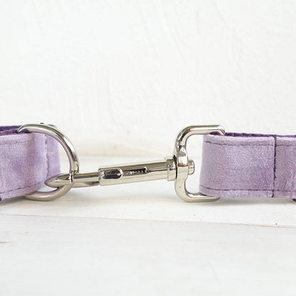 Velvet Dog Harness &amp; Leash Set – Adjustable Drawstring Harness, Collar and Leash Options, Light Purple – view 3