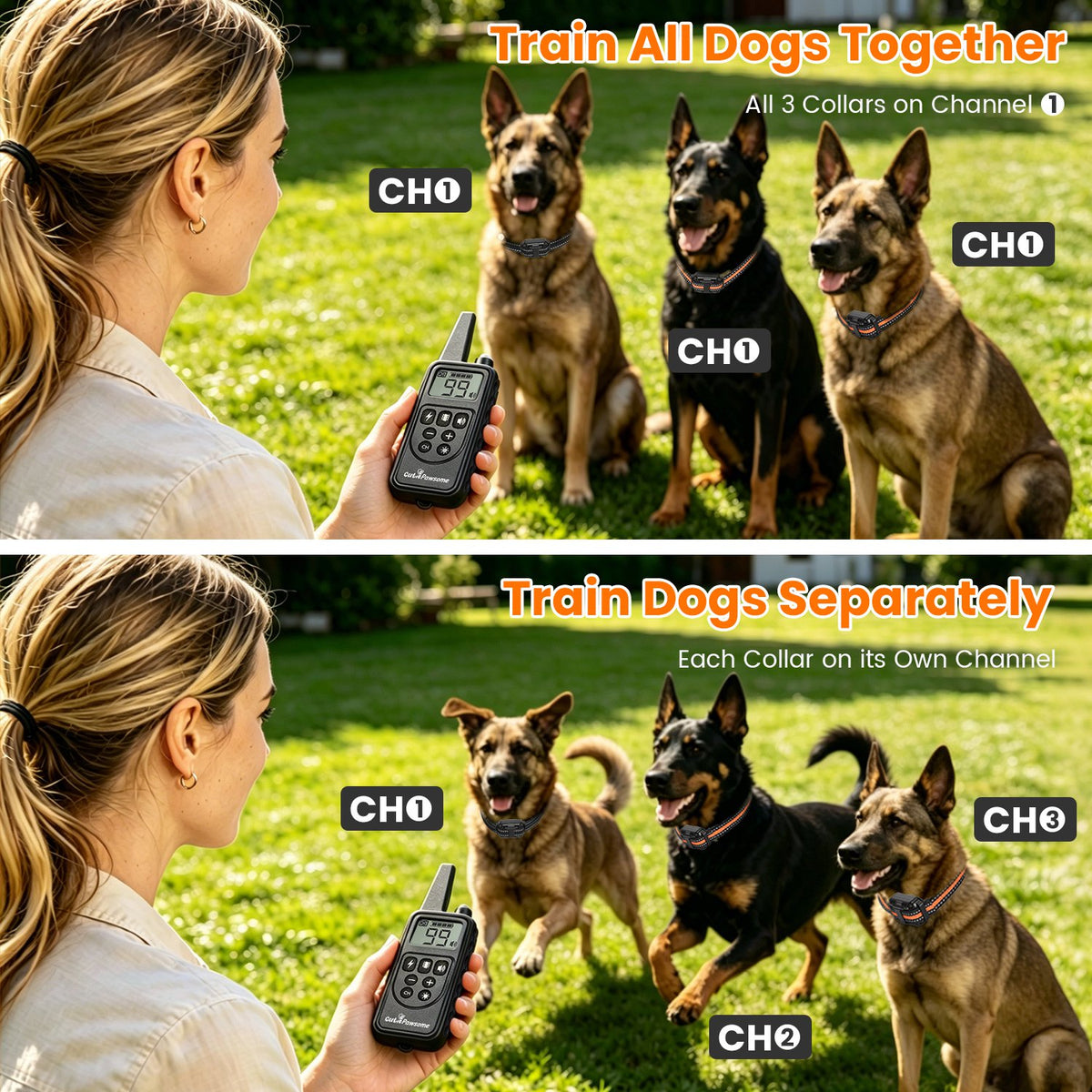 Rechargeable Dog Training Collar with Remote – 875 Yards, IP68 Waterproof, 1 or 2 Collars – view 5