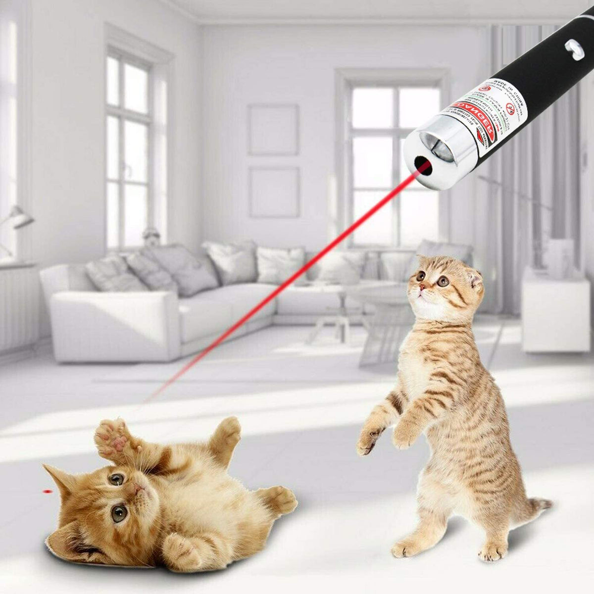 Red Laser Pointer Pens, 10-Pack – 650 nm Single Beam Pen Light, Black, AAA Powered – view 5
