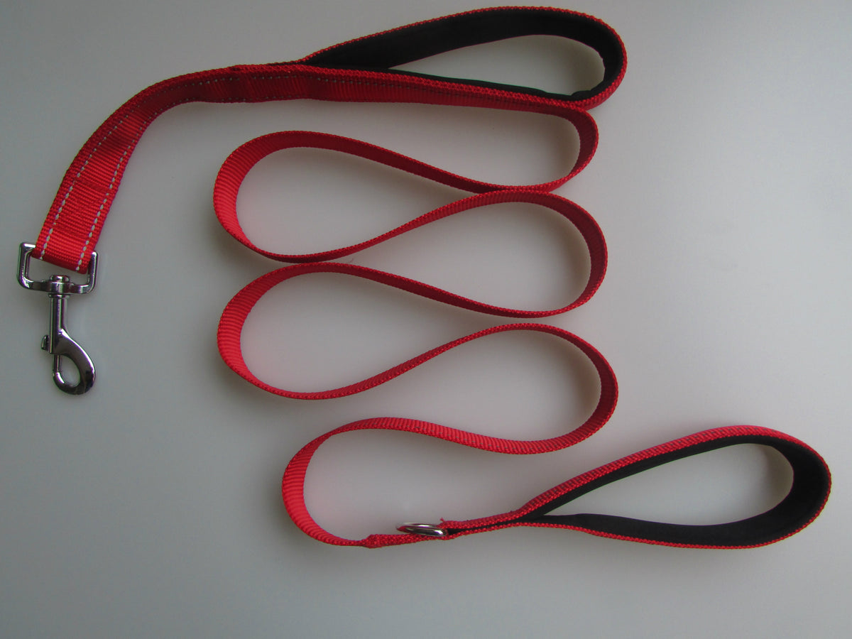 Double Handle Reflective Dog Leash – 6 ft Nylon Lead with Traffic Handle &amp; Neoprene Grip, 5 Colors – view 4