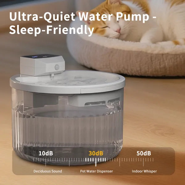 Large Capacity Automatic Cat Water Fountain with Quiet Pump, White – view 4