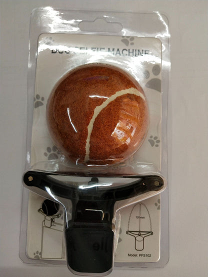Pet Selfie Phone Clip – Tennis Ball and Treat Holder for Dog Photos, Green or Brown – view 3
