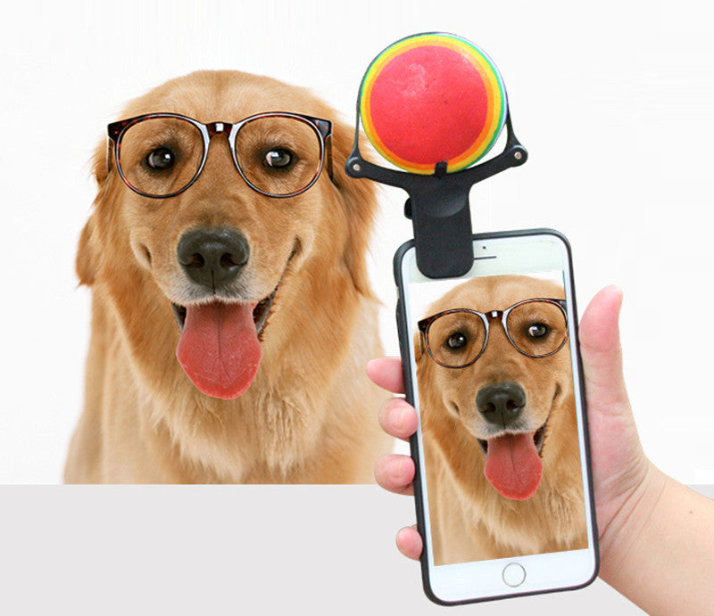 Pet Selfie Phone Clip – Tennis Ball and Treat Holder for Dog Photos, Green or Brown – view 5