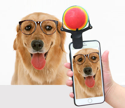 Pet Selfie Phone Clip – Tennis Ball and Treat Holder for Dog Photos, Green or Brown – view 5