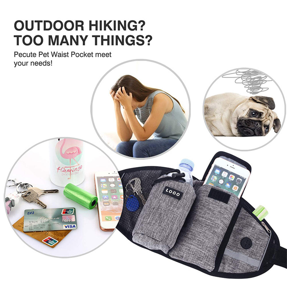 Hands-Free Dog Walking Waist Bag – Running Belt with Treat Pouch – view 4