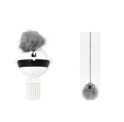 Electronic Motion Cat Toy with Rope and Fluffy Ball – Interactive Teaser, White – view 11