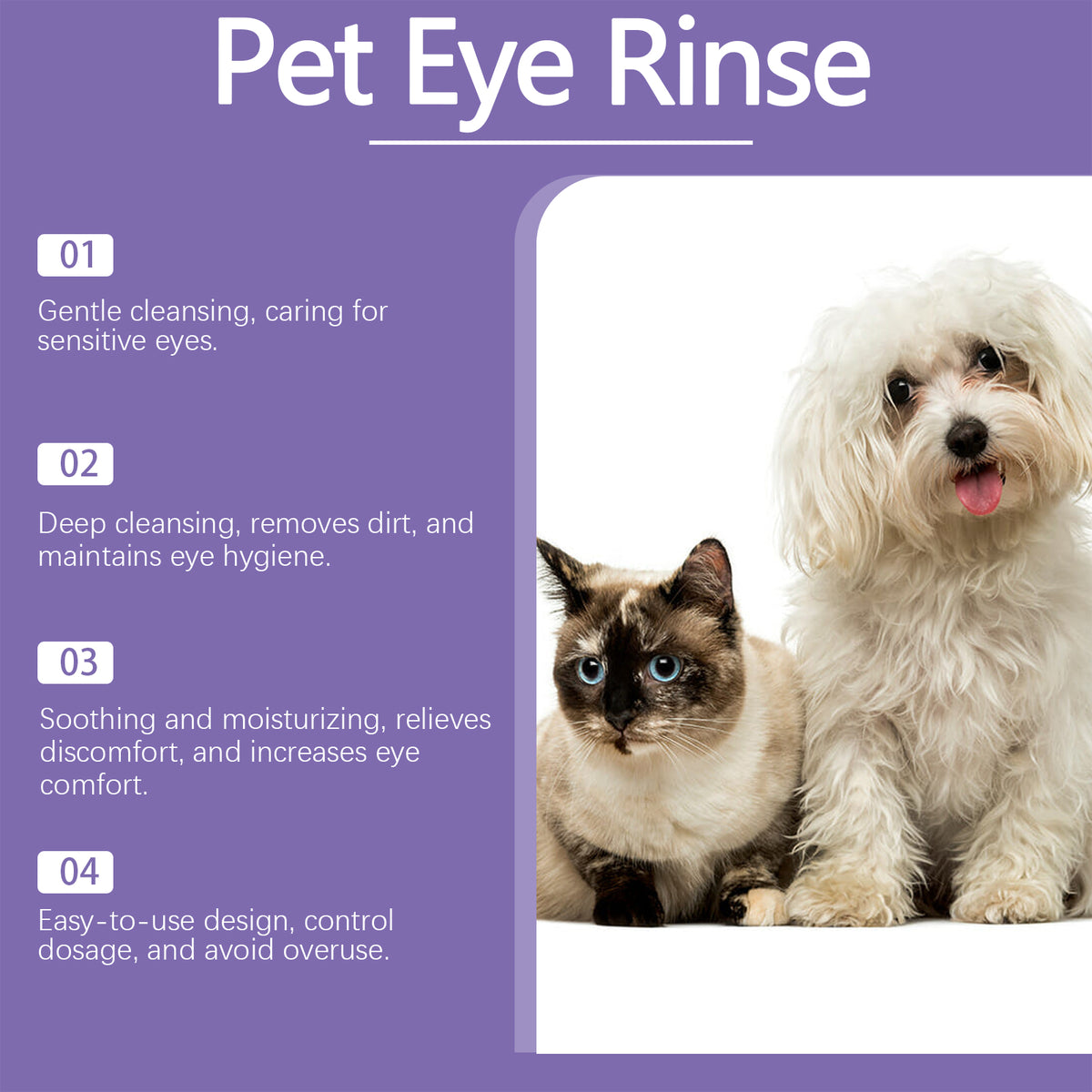 Pet Eye Rinse Solution for Dogs &amp; Cats, 30 ml Bottle with Cotton Swabs – view 6