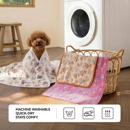 Coral Fleece Pet Blankets, 3-Pack – Reversible, Machine-Washable Throws for Dogs &amp; Cats – view 2