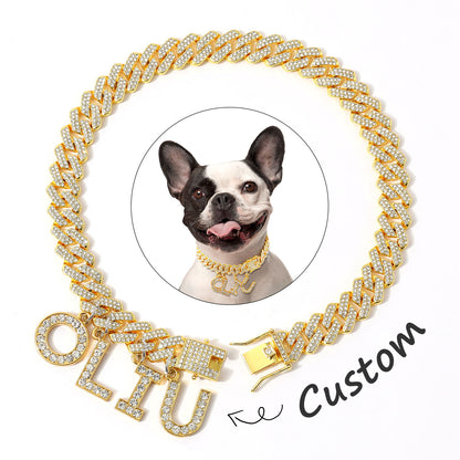Luxury Metal Alloy Dog Collar – Gold or Silver Walking Collar, 25–50 cm (9.8–19.7 in) – view 5