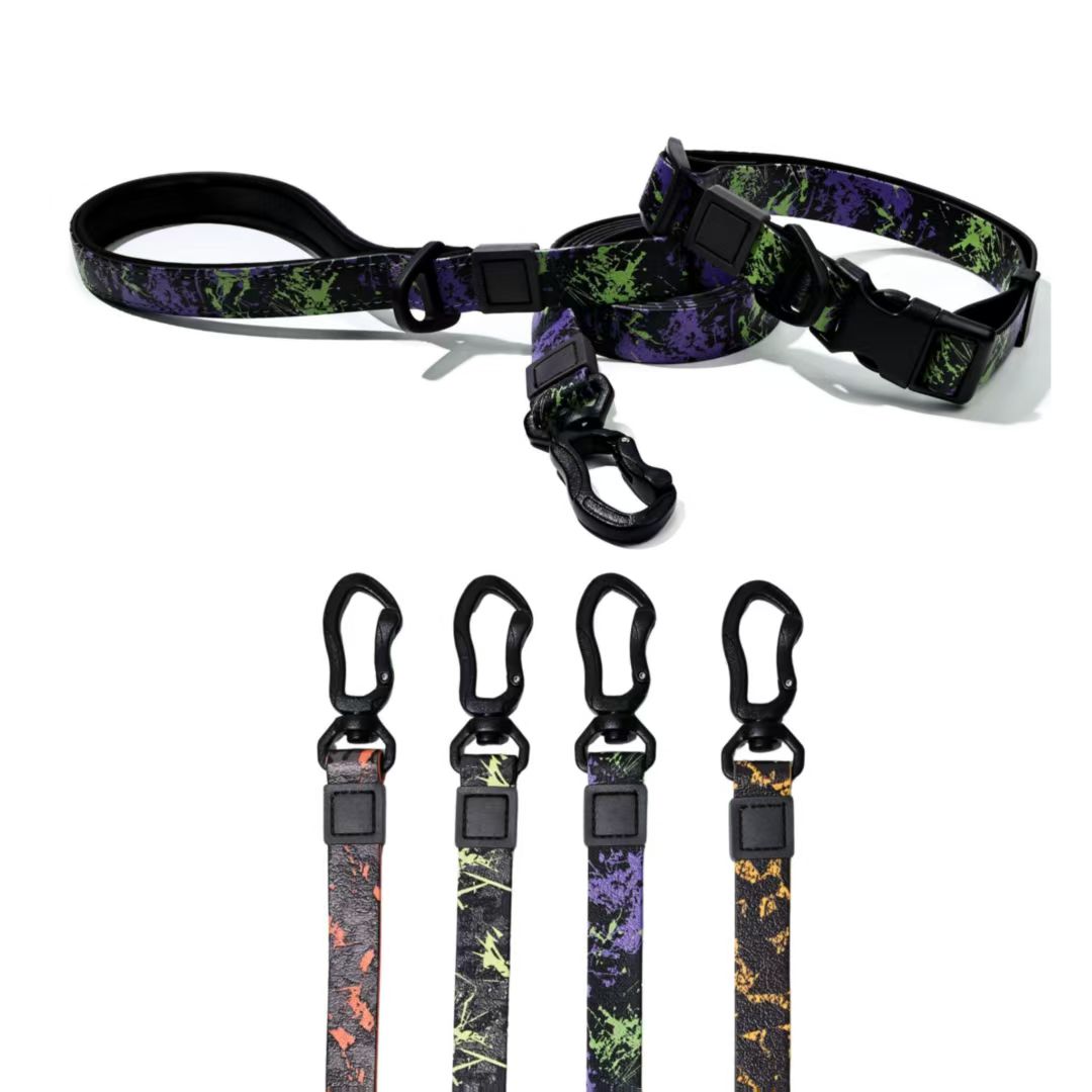 Camo Embossed Dog Leash &amp; Collar Set – Waterproof PVC, Soft Neoprene Handle, 15, 20 &amp; 25 mm, 4 Colors – view 6