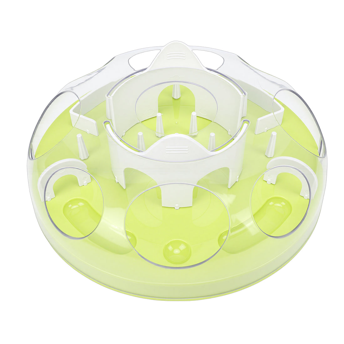 Interactive Cat Puzzle Feeder – Food-Hiding Enrichment Toy with Adjustable Outlet, Green – view 2