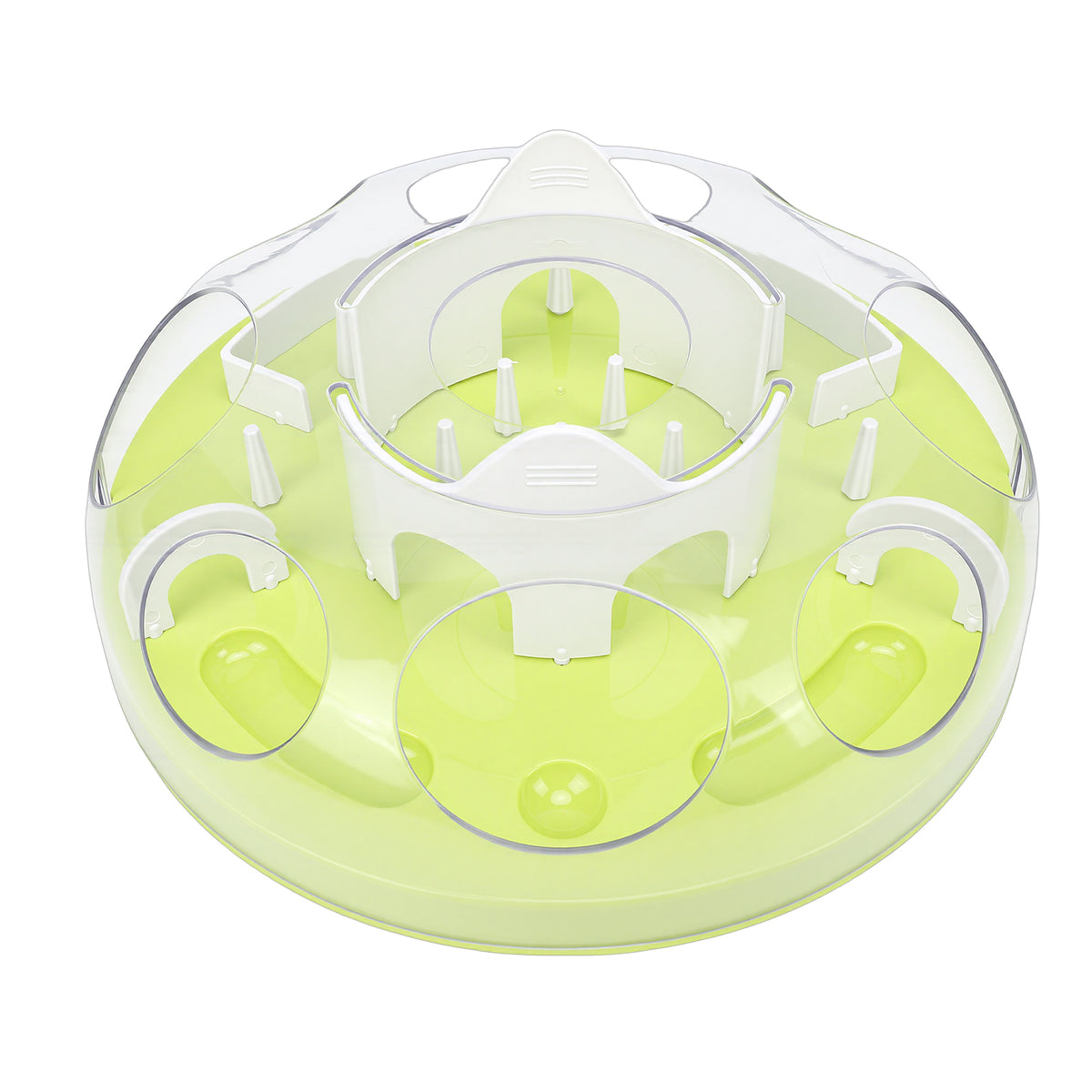Interactive Cat Puzzle Feeder – Food-Hiding Enrichment Toy with Adjustable Outlet, Green – view 2