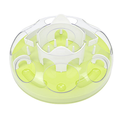 Interactive Cat Puzzle Feeder – Food-Hiding Enrichment Toy with Adjustable Outlet, Green – view 2