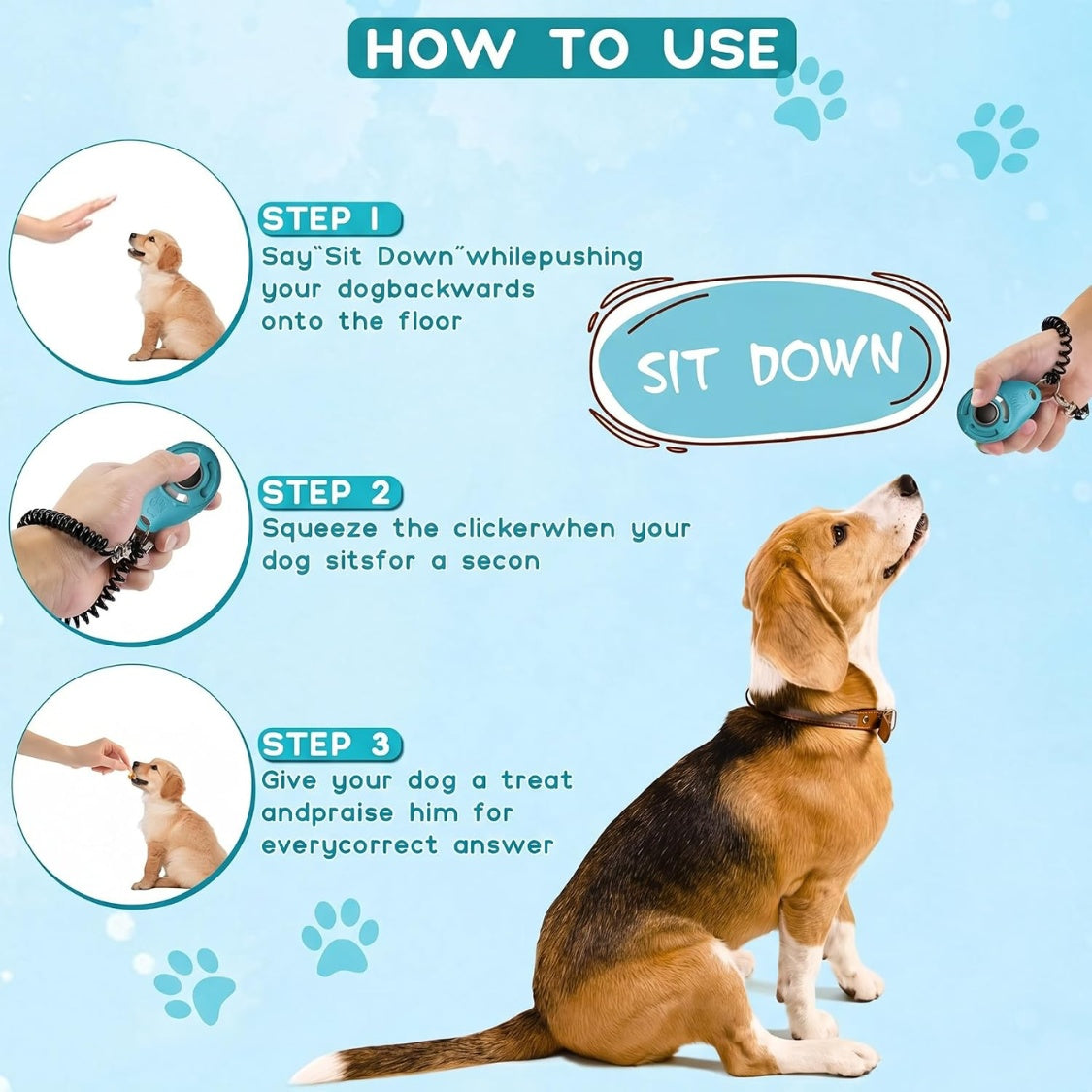 Dog Training Clicker with Stretchy Wrist Strap – 2-Pack (Black &amp; Blue) – view 5