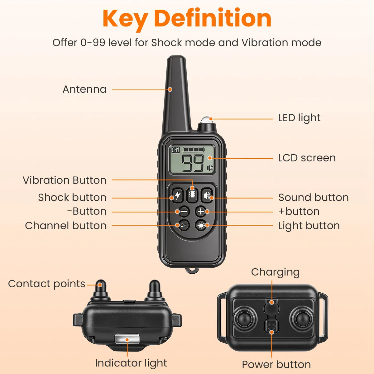Remote Dog Training Collar – 875 Yard Range, 4 Modes, IP68 Waterproof, 1 or 2 Collars – view 9